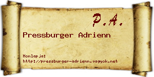Pressburger Adrienn névjegykártya
